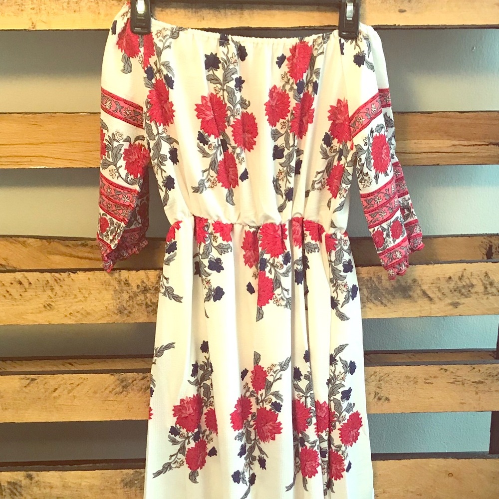 Floral, off the shoulder, dress